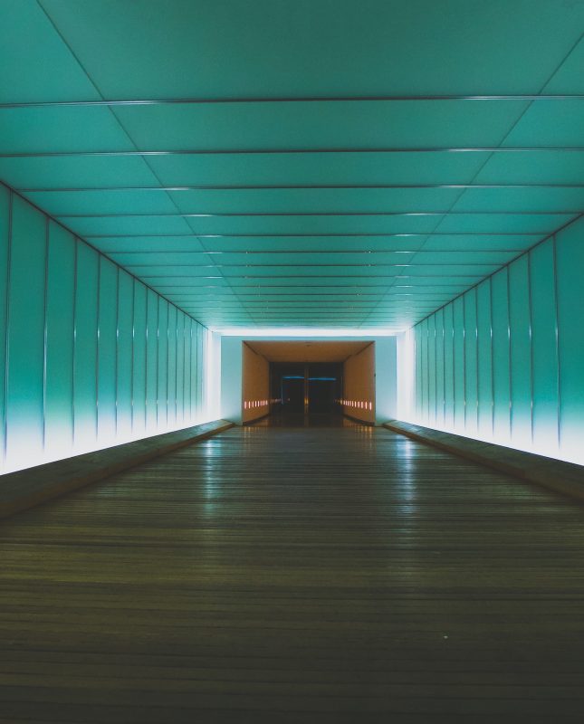 long futuristic hallway