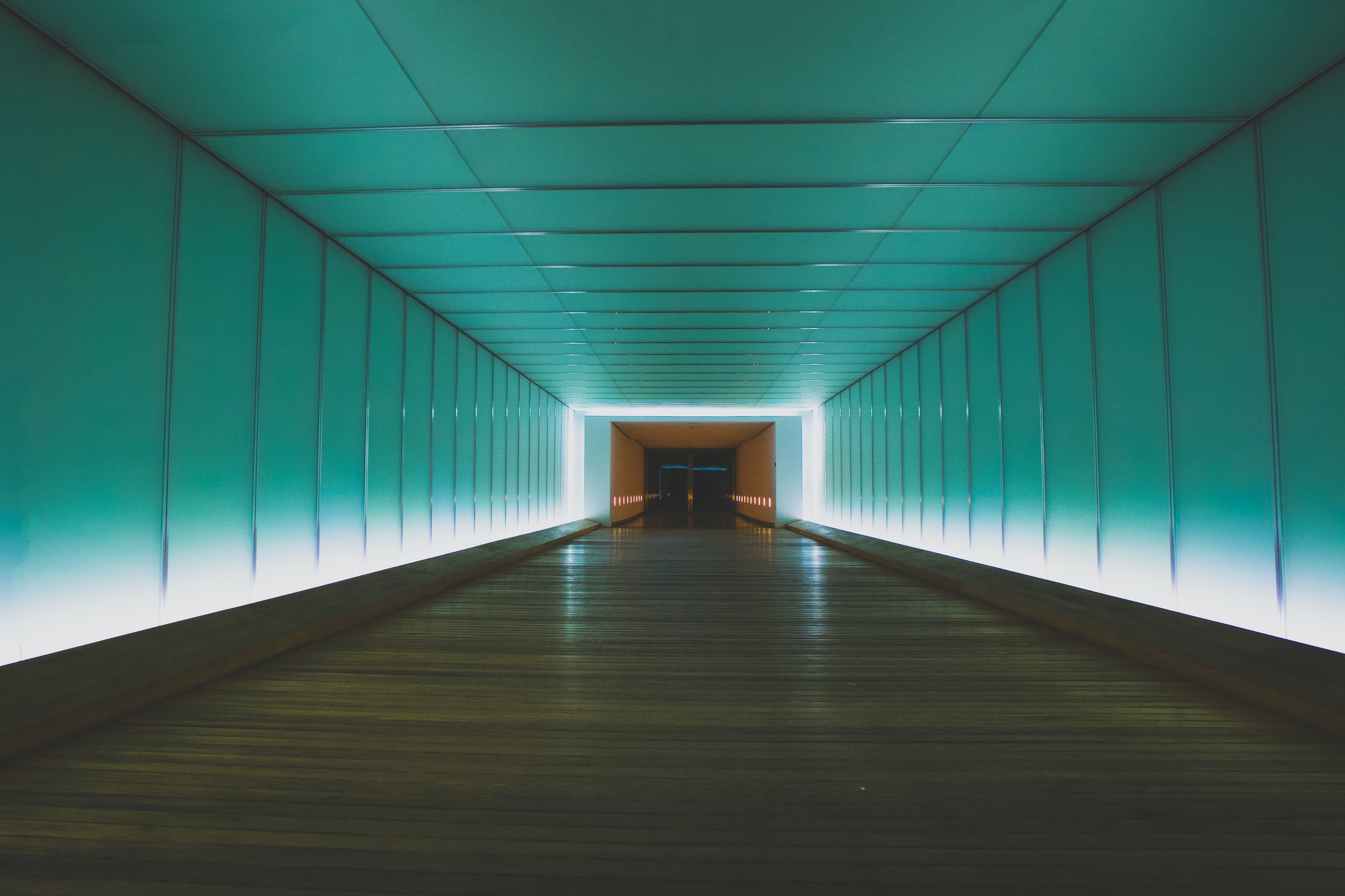long futuristic hallway